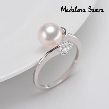 MADALENA SARARA AAA 9-10 мм Пресноводный жемчуг S925 Стерлинговое серебро Модное кольцо Настраиваемый MD-SP1002