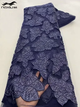 Madison Африканская кружевная ткань 2024 Высокое качество Биетс с пайетками Кружево Французская нигерийская кружевная тюлевая сетчатая ткань для свадебного шитья