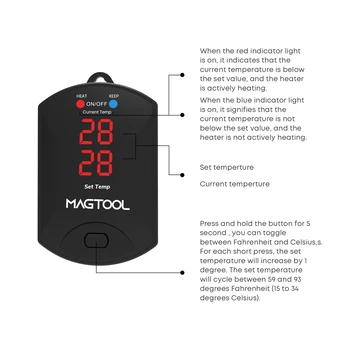 MagTool Нагревательный стержень для аквариума с защитой от перегрева и автоматическим отключением питания для пресной и соленой воды 4
