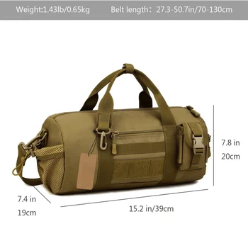 Men Gym Pack Маленькая тактическая спортивная сумка Обувь Хранение Спортивная сумка с нашивкой Военные сумки через плечо Molle для фитнеса на открытом воздухе 2