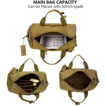 Men Gym Pack Маленькая тактическая спортивная сумка Обувь Хранение Спортивная сумка с нашивкой Военные сумки через плечо Molle для фитнеса на открытом воздухе 5