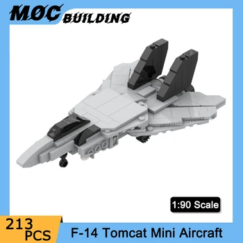 MOC Военный США F-14 Tomcat Самолет Строительный блок 1:90 Мини-масштабный самолет Морской истребитель Воздушный бой Оружие Кирпичи Игрушки Подарки