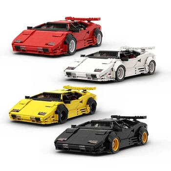 MOC Креативный эксперт Технический автомобиль Lamborghinis Countachs QV City Racer Автомобиль Чемпионы Чемпионы Набор Строительные блоки Детские игрушки Подарок