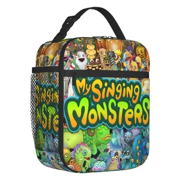 My Singing Monsters Изолированные сумки для ланча для женщин Видеоигры Портативный термокулер Еда Ланч Бокс На открытом воздухе Кемпинг Путешествия