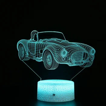 Nighdn Авто Ночник 3D Иллюзия Лампа Для Детей 7 Изменение Цвета Игрушка Автомобиль День Рождения Рождественские Подарки Для Девочек Мальчиков Мужчин Декор Комнаты