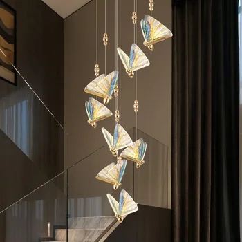 Nordic Горячая распродажа Лампа-бабочка Люстра для гостиной, спальни, прикроватной лестницы, холла, ресторана, искусства, внутреннего освещения, декора 0
