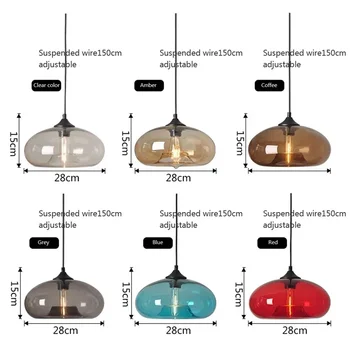 Nordic Светодиодные красочные стеклянные подвесные светильники для ресторана, столовой, бара, магазина, декора стола, подвесных люстр, подвесных светильников 4