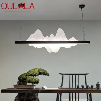 OULALA Китайские подвесные светильники для потолка LED 3 цвета Современная чайная домик Креативная люстра для пейзажа на холме для домашней столовой