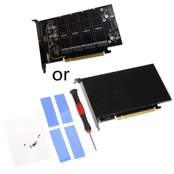 PCIe X16 to M.2 NVME Card 4 Port Controller Expansion Card PCIe Adapter Card Drop Shipping