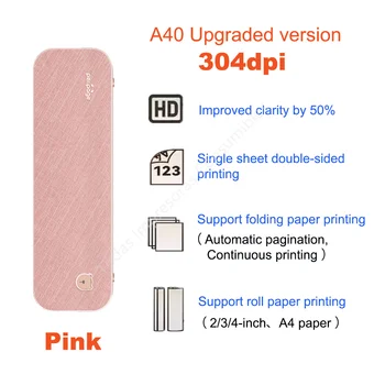 PeriPage A40 Принтер A4 Бумага Портативные USB Bluetooth Беспроводные термотрансферные принтеры для IOS Android Системная печатная машина 2