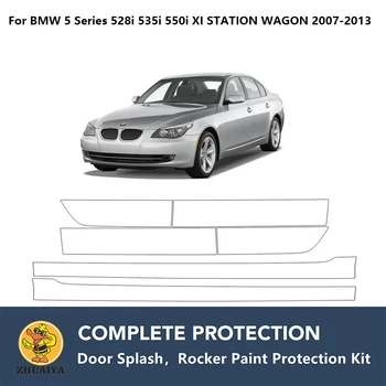 PreCut Rocker Panels Защита Краски Прозрачный Бюстгальтер Защитный Комплект TPU PPF Для BMW 5 серии 528i 535i 550i XI УНИВЕРСАЛ 2007-2013