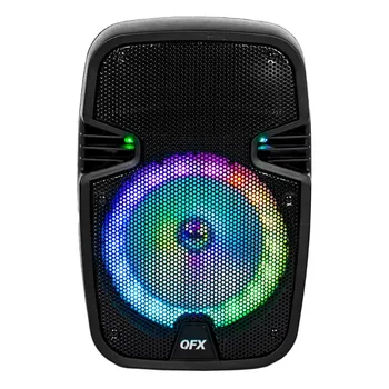 QFX PBX-8074 8-дюймовый, портативный Bluetooth-громкоговоритель для вечеринок с микрофоном и пультом дистанционного управления, черный 1