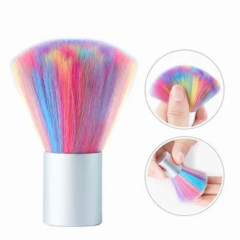 Rainbow Nail Art Dust Brush Красочная кисть для чистки ногтей с короткой ручкой Гриб Щетка для чистки ногтей УФ-гель-лак Порошок для удаления пыли для ногтей