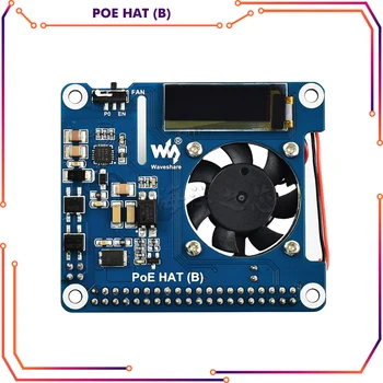 Raspberry Pi 4 Model B Power over Ethernet HAT 802.3af PoE Network OLED Cooling Fan Expansion Board, используемая для Raspberry Pi 4B / 3B +