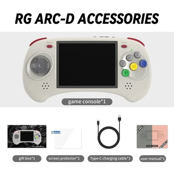 RG ARC-D Игровая консоль в стиле ретро 128G 4 дюйма IPS Linux и Android 11 OS 6 Button Design Игровые игроки поддерживают проводную ручку 1