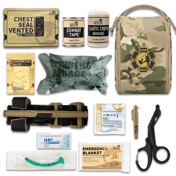 Rhino Rescue Тактическая аптечка первой помощи, военный IFAK с Molle, сумка для выживания для кемпинга, походов и рыбалки, набор для травм на открытом воздухе