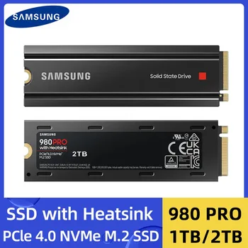Samsung 980 PRO SSD с радиатором 1 ТБ 2 ТБ PCIe 4.0 x4 NVMe M.2 Внутренний твердотельный жесткий диск для чтения 7000 МБ/с