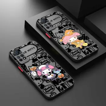 Sanrio My Melody Чехол для телефона Redmi Note 11 12 13 10 9 Pro Plus 9A 9C 12C K40 Жесткая матовая оболочка Силиконовая рамка Funda 0