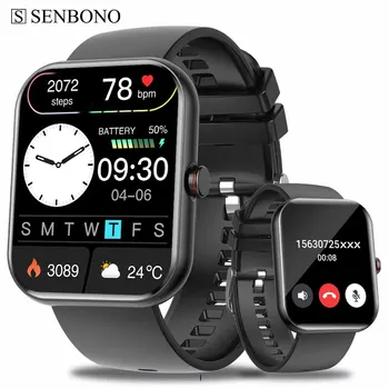 SENBONO 2023 Голосовые вызовы Смарт-часы Мужские Женские Спортивные Здоровье Кровь Кислород Монитор сердечного ритма Спортивные умные часы для IOS Android 0