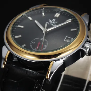 Sewor Часы Мужская мода Деловые часы Авто Дата Автоматические механические наручные часы Мужчины Маленькая секундная стрелка Reloj Hombre 2023