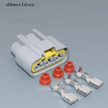 shhworldsea 3,5 мм QLW 250 3-контактный шнур питания с внутренней резьбой левого слота разъем жгута проводов QLW-A-3F-GR серого цвета 0