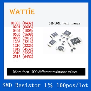 SMD резистор 0402 1% 1,6 К 1,62 К 1,65 К 1,69 К 1,74 К 1,78 К 1,8 К 100 шт./лот чип-резисторы 1/16 Вт 1,0 мм * 0,5 мм 2