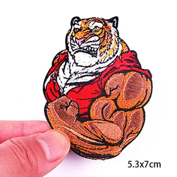 Smoking Monkey Patch Muscle Animals Punk Embroidery Patch Iron On Patches For Clothing Термоклейкие патчи на одежде Значки 3