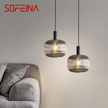 SOFEINA Современный латунный подвесной светильник LED Nordic Simply Creative Стеклянная хрустальная люстра Лампа для домашней спальни Бар
