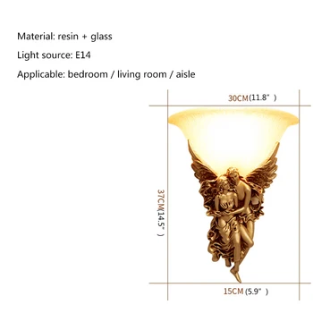 SOFITY Angel Настенные светильники LED Gold Креативный дизайн Смола Бра 3 цвета Светильники для дома Гостиная Спальня 5