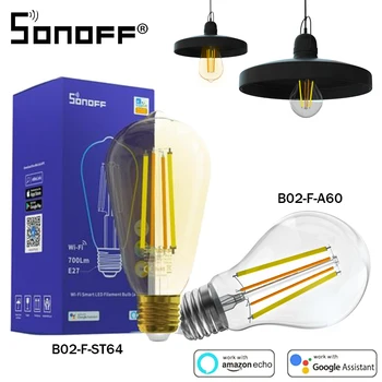 SONOFF B02-F-ST64 / A60 Smart Wi-Fi Светодиодная лампа накаливания Энергосберегающий свет Регулируемая яркость Дистанционное голосовое управление через Alexa Google Home