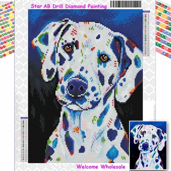 Spot Dog AB Drills 5d Полная алмазная живопись Новая коллекция 2023 Вышивка Животное Стежок Искусство Сделай сам Мозаика Домашний Декор Хобби Подарок