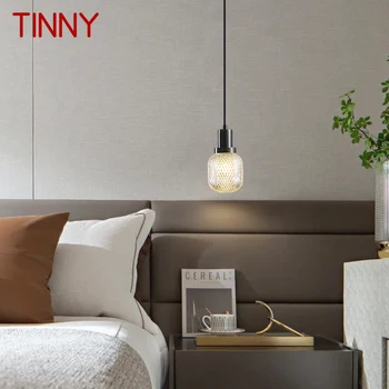 TINNY Современный черный латунный светодиодный подвесной светильник Креативный декоративный подвесной светильник для домашней кровати Столовая