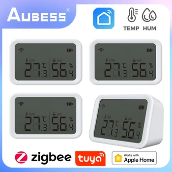Tuya Температура и влажность Senor работает с HomeKit Tuya Smart Zigbee Smart Hygrometer Термометр с ЖК-экраном Умный дом
