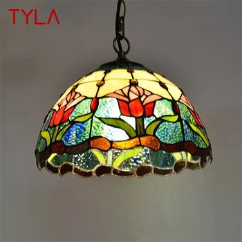 TYLA Tiffany Подвесной светильник Светодиодная лампа Современные красочные светильники для украшения домашней столовой