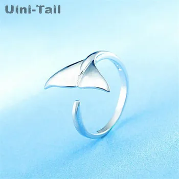 Uini-Tail горячий новый 925 тибетский серебристый сладкий милый хвост русалки кольцо открытие регулируемый модный тренд высокое качество ювелирные изделия GN710 0