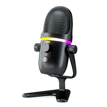 USB Конденсаторный микрофон RGB Киберспортивный игровой микрофон Настольный микрофон Микрофон для записи компьютера
