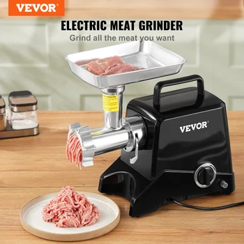 VEVOR Электрическая промышленная мясорубка 419 фунтов / ч 575 Вт (1100 Вт MAX) с 2 лезвиями 3 шлифовальные пластины Колбасница для домашних коммерческих 1