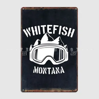 Whitefish Montana Лыжный металлический знак Живопись Декор Клубный бар Изготовленный на заказ Кинотеатр Гараж Жестяной знак Плакат
