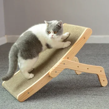 Wood Anti Cat Scratch Board Кровать 3 в 1 Подушка Вертикальный Pet Cat Игрушки Шлифовка Скребок для ногтей Коврик Обучение Шлифовка Коготь