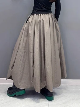 XITAO Однотонная повседневная юбка с большим подолом Мода Простота Свободный темперамент Всематчевая женская юбка 2024 Весна Новый DMJ3963 1