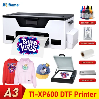 XP600 DTF Трансферный принтер A3 DTF Принтер с рулонным фидером Машина для печати футболок для всех тканей Одежда Печать impresora dtf 0
