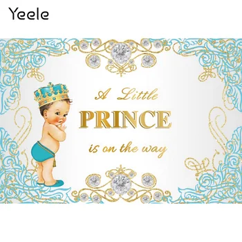 Yeele Baby Shower Мальчик Принц Фотозвонок Корона Бриллиант Новорожденный День Рождения Фотография Фон Фон Для Фотостудии