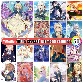 YiMeiDo 100% хрусталь алмазная вышивка продажа мультфильм стразы картины алмазная живопись аниме девушка полный мозаичный набор домашний декор