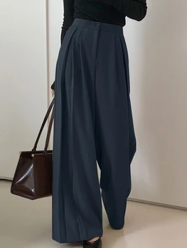 ZANZEA Черные элегантные брюки для женщин Causal Широкие брюки Мешковатые брюки с высокой талией Уличная одежда Оверсайз Офисная работа Palazzo 3