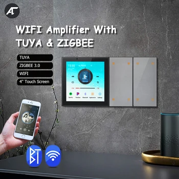 ZigBee Switch TUYA Smart Wall Amplifier Bluetooth WiFi Сенсорный экран Android 2 * 20 Вт Усилитель Домашний кинотеатр Звуковая система 4 Кнопка