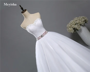 ZJ9084 модные бусины кристально белый слоновая кость свадебные платья для невест больших размеров макси формальный возлюбленный 3