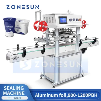 ZONESUN Автоматическая машина для запайки пленки из алюминиевой фольги без упаковки крышки бутылки ZS-FKR2T