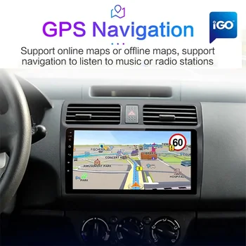 Автомагнитола для Suzuki Swift 2003-2010 Android Мультимедийный плеер 4G WiFi Carplay 10,1 дюйма 2 DIN Навигация GPS Стерео Зеркало Ссылка 4
