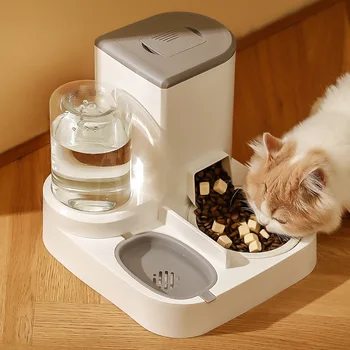 Автоматическое устройство для кормления кошек, миска для собак, таз для кошек, диспенсер для воды 2-в-1, миска для кошек, товары для домашних животных, трансграничный