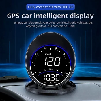  Автомобильный HUD Проекционный дисплей с GPS скоростью в час, цифровой GPS-спидометр, компас направления движения, сигнализация превышения скорости HD-дисплей 2